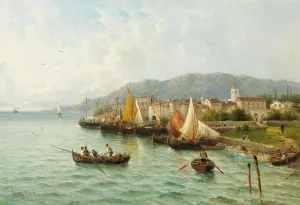 Lovrana near Fiume by Julius Rose Oil Painting