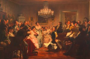 Ein Schubertabend in einem Wiener Burgerhause by Julius Schmid Oil Painting