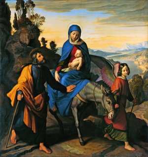The Flight into Egypt by Julius Schnorr Von Carolsfeld Oil Painting