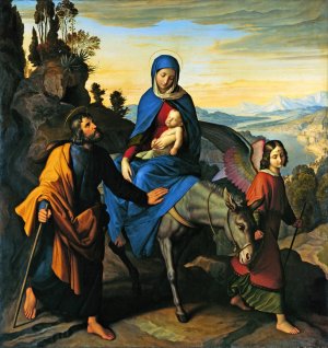 The Flight into Egypt by Julius Schnorr Von Carolsfeld Oil Painting