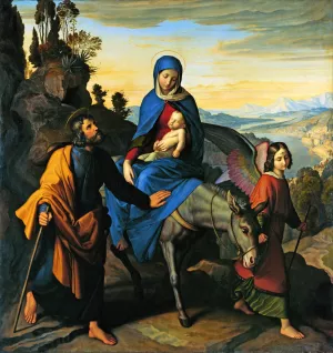 The Flight into Egypt by Julius Schnorr Von Carolsfeld Oil Painting