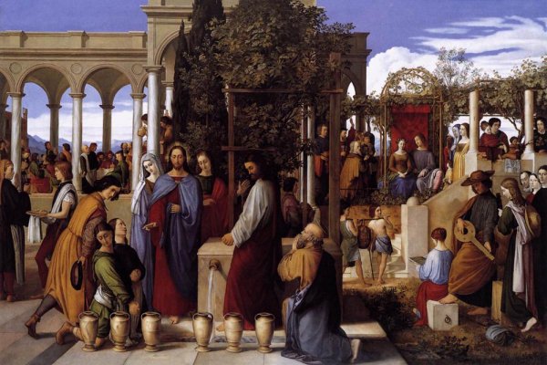 The Wedding Feast at Cana by Julius Von Carolsfeld - Hand-Painted Oil Painting Reproduction