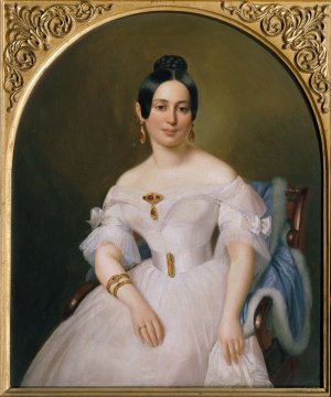 Emilie von Wartenegg by Julius Schoppe Oil Painting