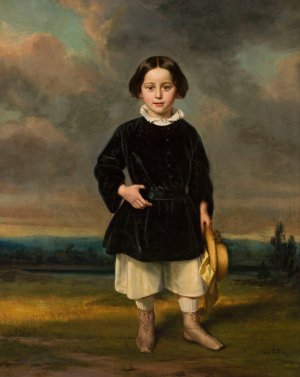 Portrait of a boy by Julius Schoppe Oil Painting