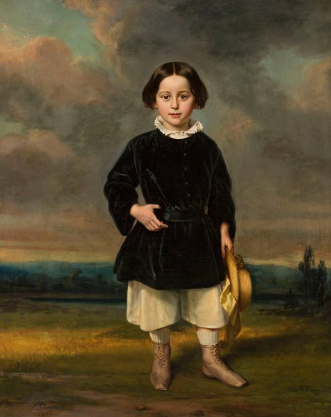 Portrait of a boy  by Julius Schoppe - Hand-Painted Oil Painting Reproduction
