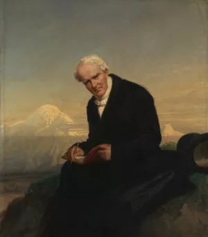 Baron Alexander von Humboldt by Julius Schrader Oil Painting