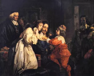Charles I Says Farewell to His Family by Julius Schrader - Oil Painting Reproduction