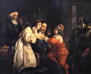 Charles I Says Farewell to His Family Oil painting by Julius Schrader