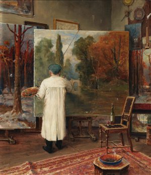 in seinem Atelier by Julius Sergius Klever Oil Painting
