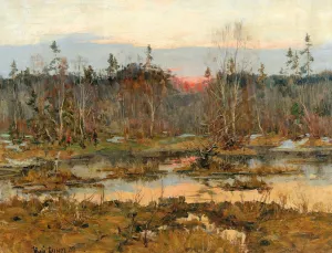 On a hunt by Julius Sergius Klever Oil Painting