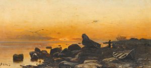 Sunset Oil painting by Julius Sergius Klever