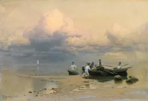 The Fishermen'S Return Oil painting by Julius Sergius Klever