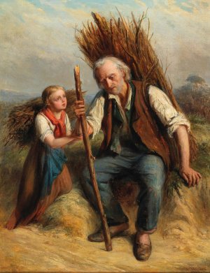 Resting on the Way Home Oil painting by Julius Sigismund Roder