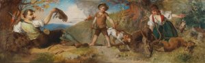 Allegorie auf die Jagd by Julius Von Blaas Oil Painting