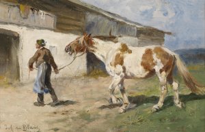 Am Heimweg by Julius Von Blaas Oil Painting