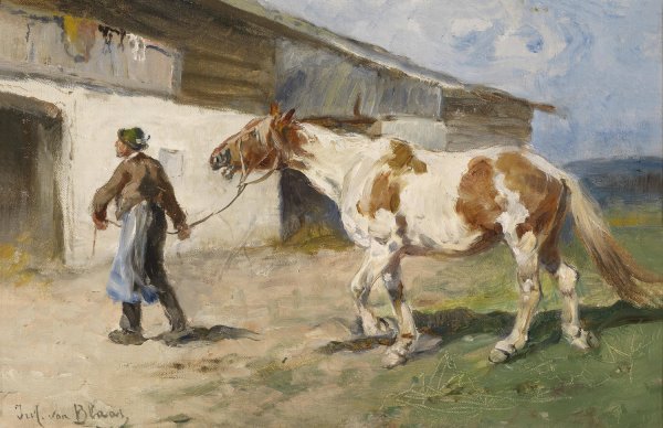 Am Heimweg by Julius Von Blaas - Hand-Painted Oil Painting Reproduction