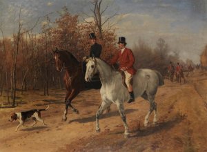 Ausritt zur Parforcejagd by Julius Von Blaas Oil Painting
