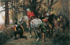 Feinderkundung by Julius Von Blaas Oil Painting