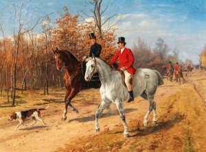 Parforce Hunting by Julius Von Blaas Oil Painting