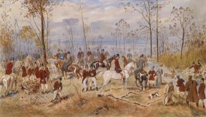 Parforcejagd by Julius Von Blaas Oil Painting