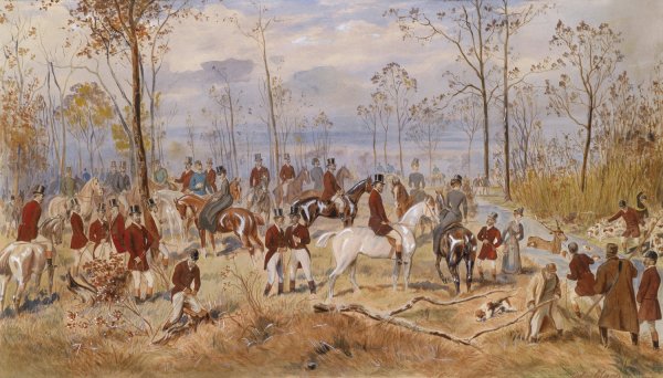 Parforcejagd by Julius Von Blaas - Hand-Painted Oil Painting Reproduction