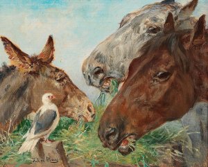 The Good Companions by Julius Von Blaas Oil Painting