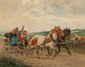 The Homecoming by Julius Von Blaas Oil Painting