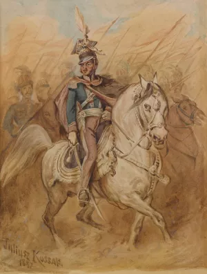 General Poniatowski by Juliusz Kossak Oil Painting