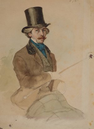 Portrait of Count Leon Rzewuski by Juliusz Kossak Oil Painting