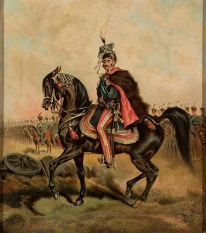 Prince Jozef Poniatowski on the “Szuma” mare from Sanguszka stud farm by Juliusz Kossak Oil Painting