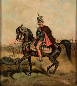 Prince Jozef Poniatowski on the “Szuma” mare from Sanguszka stud farm by Juliusz Kossak Oil Painting