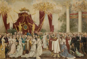 The Emperor at the Ball in the Lviv City Hall Oil painting by Juliusz Kossak