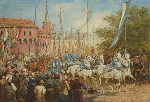 The Emperor Entering Krakow by Juliusz Kossak Oil Painting