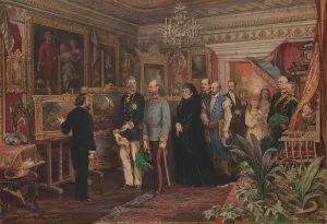 The Emperor Visiting Jan Matejko at His House at 47 Florianska Street by Juliusz Kossak Oil Painting