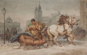 Warsaw coachman by Juliusz Kossak Oil Painting