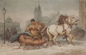 Warsaw coachman by Juliusz Kossak Oil Painting