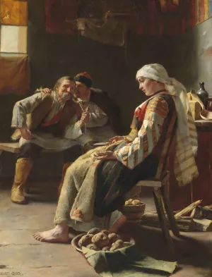Meditation by Juliusz Zuber Oil Painting