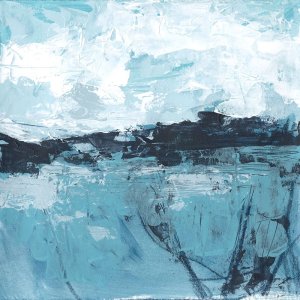 Blue Coast Abstract I by June Erica Vess Oil Painting