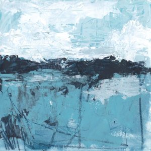 Blue Coast Abstract II by June Erica Vess Oil Painting