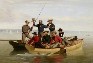 A Fishing Party Off Long Island by Junius Brutus Stearns Oil Painting