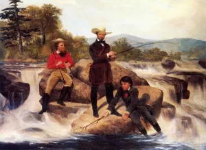 Trout Fishing by Junius Brutus Stearns Oil Painting