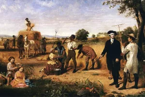 Washington as a Farmer at Mount Vernon by Junius Brutus Stearns - Oil Painting Reproduction