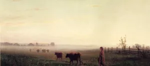Cool Morning on the Prarie Oil painting by Junius R. Sloan