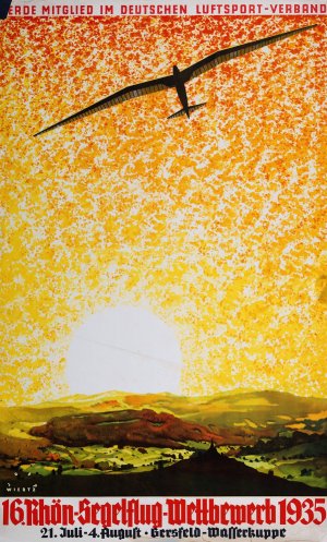 16. Rhon-Segelflug-Wettbewerb 1935 by Jupp Wiertz Oil Painting