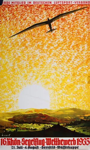 16. Rhon-Segelflug-Wettbewerb 1935 Oil painting by Jupp Wiertz