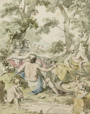 Een gelukkige Arcadische Familie by Jurriaan Andriessen Oil Painting