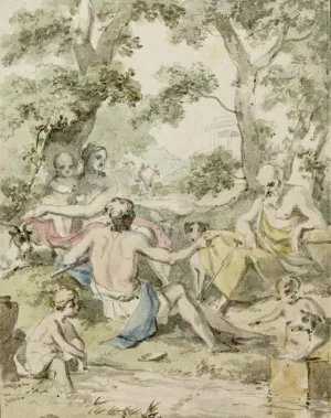 Een gelukkige Arcadische Familie by Jurriaan Andriessen Oil Painting