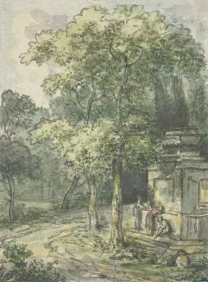 Landschap met fontein by Jurriaan Andriessen Oil Painting