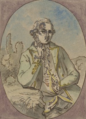 Portret van onbekende man, in ovaal by Jurriaan Andriessen Oil Painting