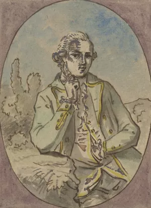 Portret van onbekende man, in ovaal by Jurriaan Andriessen Oil Painting
